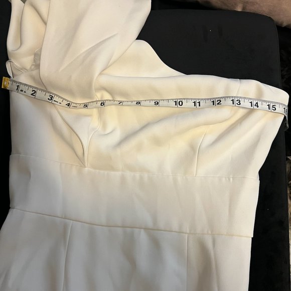 After Six One Shoulder Bow Dress Ivory Size 2 - Picture 5 of 7